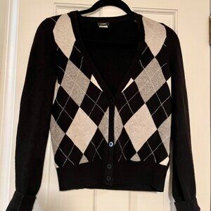 Vintage (2008) J. Crew argyle wool cardigan sweater.